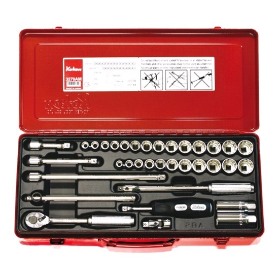 3279AM-1 KOKEN SOCKET SET 12PT 35PC 3/8"DR 5/16-7/8" & 9-22MM - Image 1