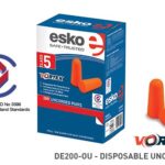 ESKO VORTEX Hi-Vis Green Bell Shape Banded Earplugs Class 3