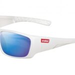ESKO HAWAII POLARISED SAFETY GLASSES Blue Mirror Lens White Frame