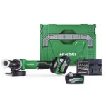HIKOKI 36V 125MM BRUSHLESS ANGLE GRINDER PADDLE SWITCH WITH X2 BSL36A18 + UC18Y