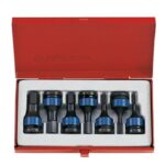 KING TONY 1/2DR IMPACT HEX BIT 7PC SKT SET 4-14MM