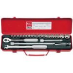 Koken Socket Set 12pt 21pc 3/8"Dr 6-22mm