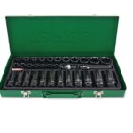 TOPTUL SOCKET SET 1/2DR IMPACT METRIC STD + DEEP