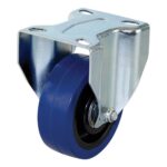 RICHMOND 100mm RIGID PLATE CASTOR BLUE RUBBER WHEEL 150kg