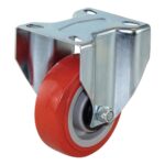 RICHMOND 100mm RIGID PLATE RED RUBBER WHEEL 200kg