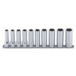 Koken Deep Socket Set On Rail 6pt 10pc 1/2 "Dr 10-22mm