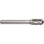 Alpha 1/4" Cylindrical Ball Nose Carbide Burr Aluminium Cut - 1/4" Shank