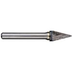 Alpha 1/4" Pointed Cone Carbide Burr - 1" Shank - 1/2" Flute