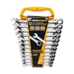 GEARWRENCH 12PC METRIC RATCHETING WRENCH SET RACK