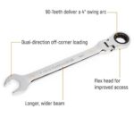 GEARWRENCH FLEX-HEAD 14MM RATCHETING COMBINATION WRENCH 90T