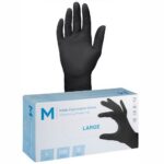 NITRILE GLOVES POWDER FREE,BLACK, XXL, 240MM CUFF, 7.0G 90pk