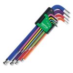 TOPTUL HEX KEY SET 9pce Extra Long 1.5-10mm Ball Point