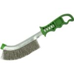 ITM BRUSH HAND CR S/S GREEN PLASTIC HANDLE