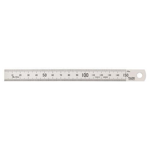 150BM TOLEDO STAINLESS STEEL SINGLE SIDED RULE METRIC - 150mm - Image 1