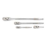 GEARWRENCH 4Pc 1/4, 3/8 and 1/2 in. Drive 120XP Flex Head Teardrop Ratchet Set