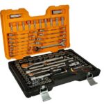GEARWRENCH 111Pc 1/4 and 1/2 in. Drive Metric/SAE Socket and Reversible Ratcheting Wrench Set