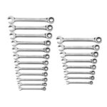 GEARWRENCH 12Pc Metric and 8Pc SAE Open End Ratcheting Wrench Set
