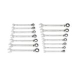 GEARWRENCH 14Pc 90-Tooth 12-Point SAE Reversible Ratcheting Wrench Set
