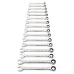 GEARWRENCH 16Pc 90-Tooth 12-Point Metric Combination Ratcheting Wrench Set