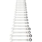 GEARWRENCH Wrench Set Combination Ratcheting Flex Rack MET 16Pc