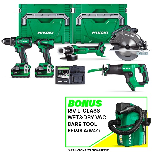 KC18365DAGRZ-FREE Hikoki 36V/Hikoki 18V Brushless 5 Tool Combo Kit + 2 x BSL36A18X + UC18YSL3 - Image 1