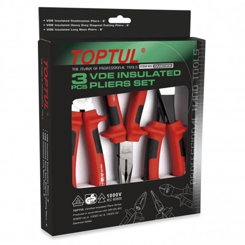 GAAE0308 Toptul Plier Set 3pc 1000V Electrical - Image 1