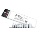 TOPTUL 3/8dr STAR SKT ON RAIL 8pc E8-E20