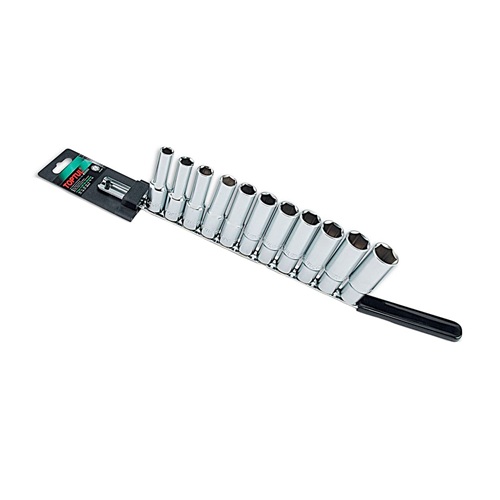 GAAQ1106 TOPTUL Toptul Socket Set Deep 1/2"Dr on Rail 11pc 10-22mm - Image 1