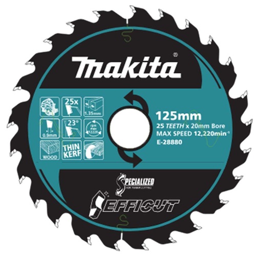 E-28880 MAKITA EFFICUT 125mm x 20mm x 25T - Image 1